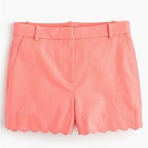 J. Crew Coral High Waist Scalloped Shorts
